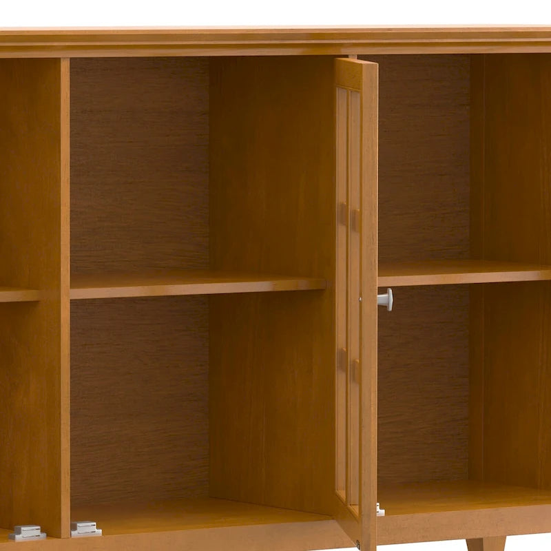 Credenza di transizione in LEGNO MASSELLO, larga 157 cm, con ampi vani - 157 l x 45 p x 86 h cm