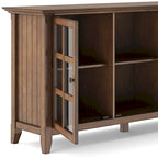 Credenza di transizione in LEGNO MASSELLO, larga 157 cm, con ampi vani - 157 l x 45 p x 86 h cm