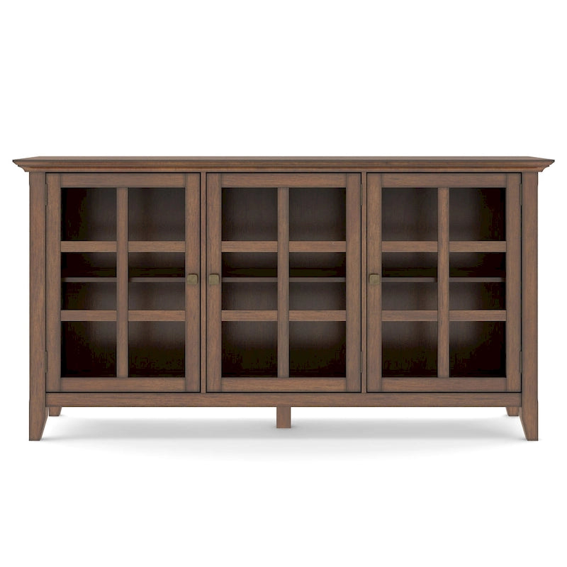 Credenza di transizione in LEGNO MASSELLO, larga 157 cm, con ampi vani - 157 l x 45 p x 86 h cm