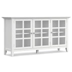 Credenza di transizione in LEGNO MASSELLO, larga 157 cm, con ampi vani - 157 l x 45 p x 86 h cm