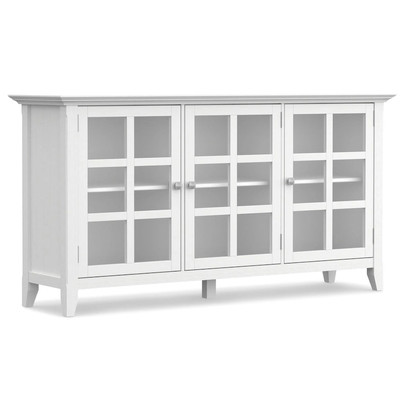 Credenza di transizione in LEGNO MASSELLO, larga 157 cm, con ampi vani - 157 l x 45 p x 86 h cm