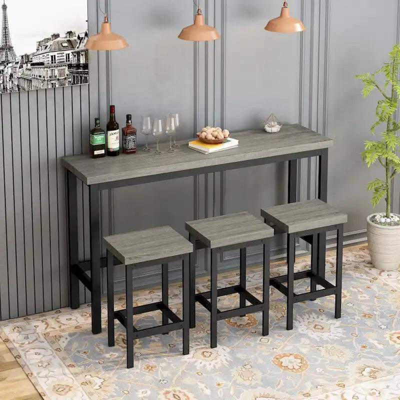 Set tavolo da pranzo extra lungo altezza bancone