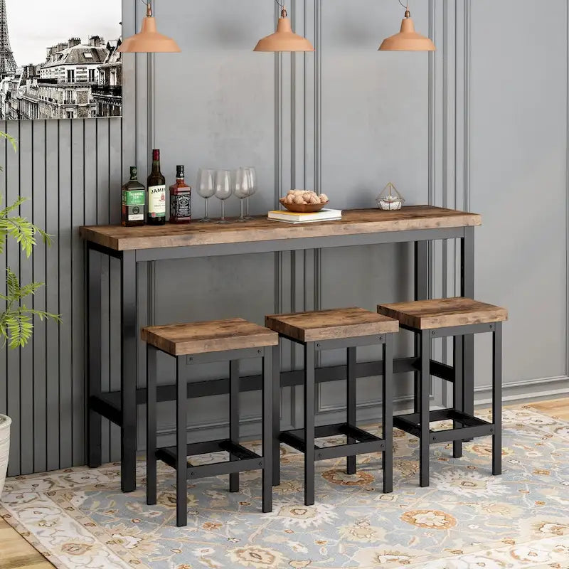 Set tavolo da pranzo extra lungo altezza bancone
