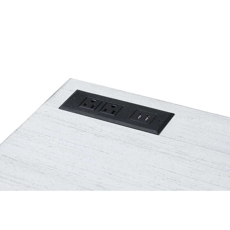 Scrivania angolare con piano sollevabile in metallo e USB