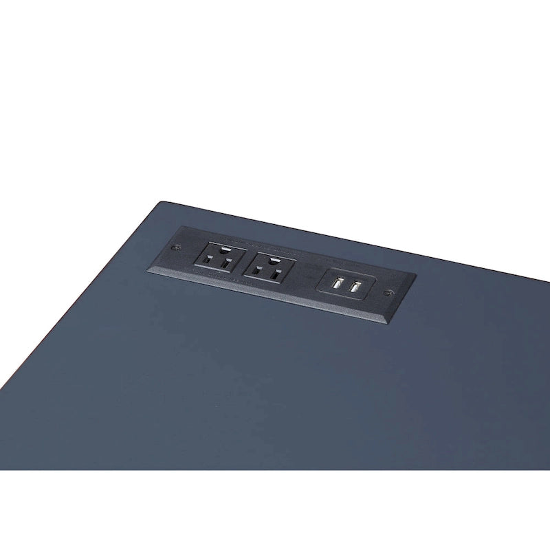 Scrivania angolare con piano sollevabile in metallo e USB