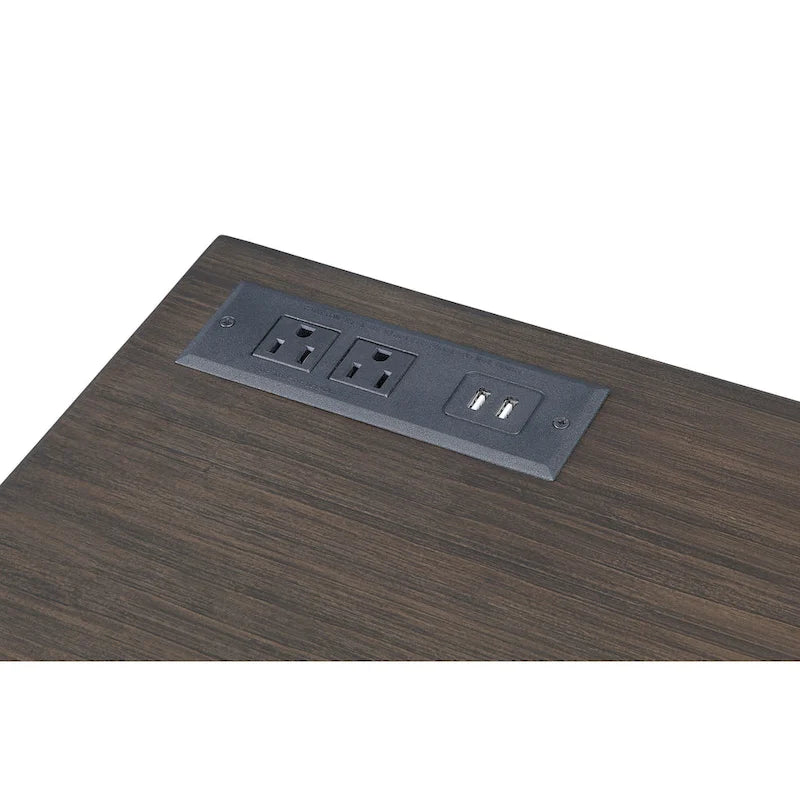 Scrivania angolare con piano sollevabile in metallo e USB