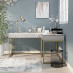 Scrivania angolare con piano sollevabile in metallo e USB