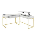 Scrivania angolare con piano sollevabile in metallo e USB