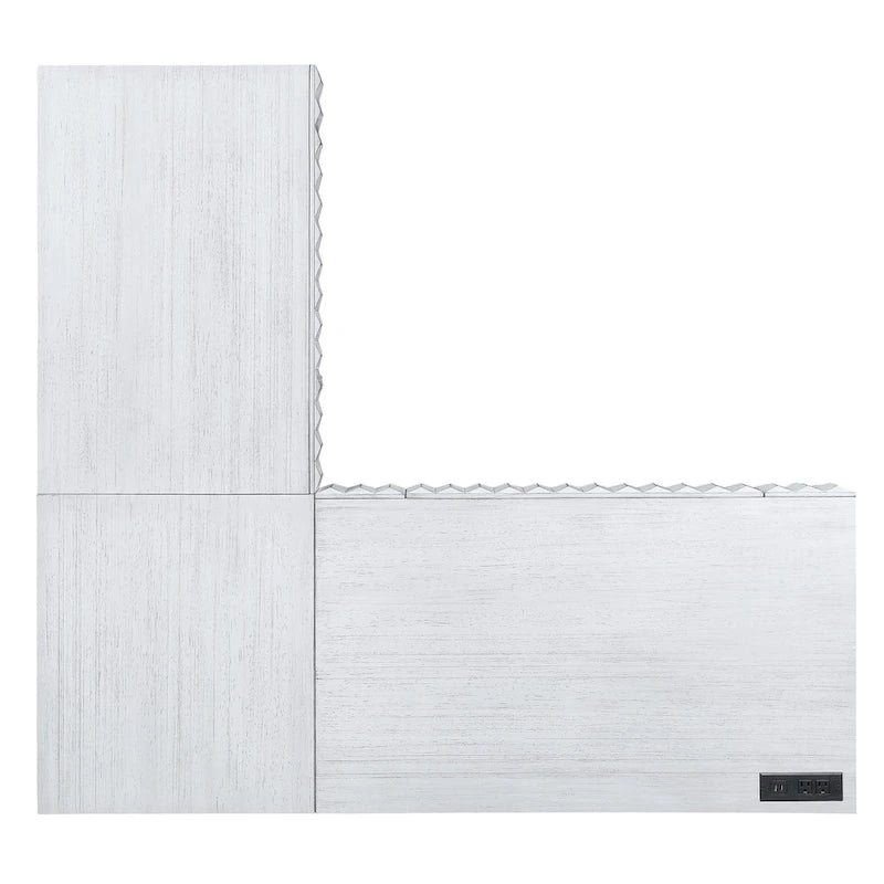 Scrivania angolare con piano sollevabile in metallo e USB