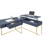 Scrivania angolare con piano sollevabile in metallo e USB