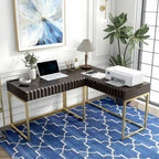 Scrivania angolare con piano sollevabile in metallo e USB