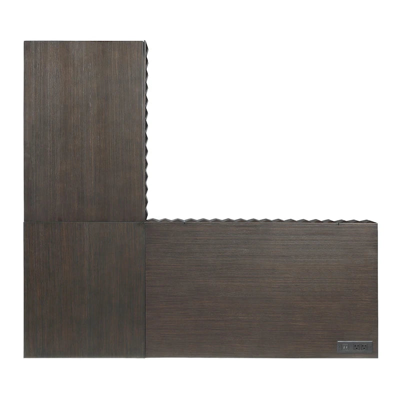 Scrivania angolare con piano sollevabile in metallo e USB