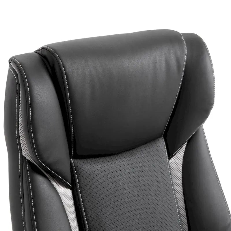 Sedia da ufficio ergonomica, altezza regolabile, in pelle PU, con funzione a dondolo, girevole a 360°, per casa e ufficio, nera