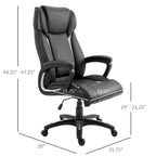 Sedia da ufficio ergonomica, altezza regolabile, in pelle PU, con funzione a dondolo, girevole a 360°, per casa e ufficio, nera