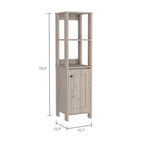 Mobile da bagno Arctic in lino con 4 ripiani e anta singola