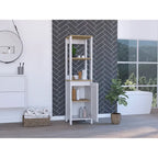 Mobile da bagno Arctic in lino con 4 ripiani e anta singola