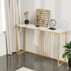 Tavoli Consolle Stretti e Lunghi in Pietra Sinterizzata da 47 Pollici per Ingresso o Divano - L 120 x P 30 x H 79 cm