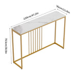 Tavoli Consolle Stretti e Lunghi in Pietra Sinterizzata da 47 Pollici per Ingresso o Divano - L 120 x P 30 x H 79 cm
