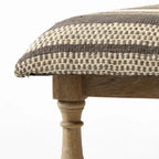 Panca Greenfield I marrone e beige a motivo in iuta con cornice in legno - 59L x 14.3P x 19H