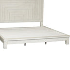 Letto a piattaforma Queen in stile rustico moderno da mercatino dell'usato, bianco anticato