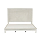 Letto a piattaforma Queen in stile rustico moderno da mercatino dell'usato, bianco anticato