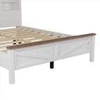 Set 3 Pezzi Camera da Letto Letto a Piattaforma Stile Fattoria con Comodino e Comò