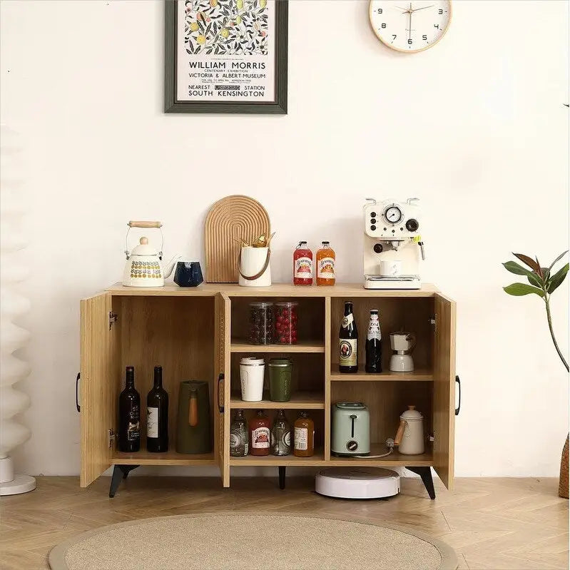 Mobile a tre ante da 45,3W con rattan naturale - N/A