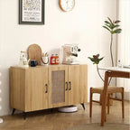 Mobile a tre ante da 45,3W con rattan naturale - N/A