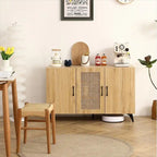 Mobile a tre ante da 45,3W con rattan naturale - N/A