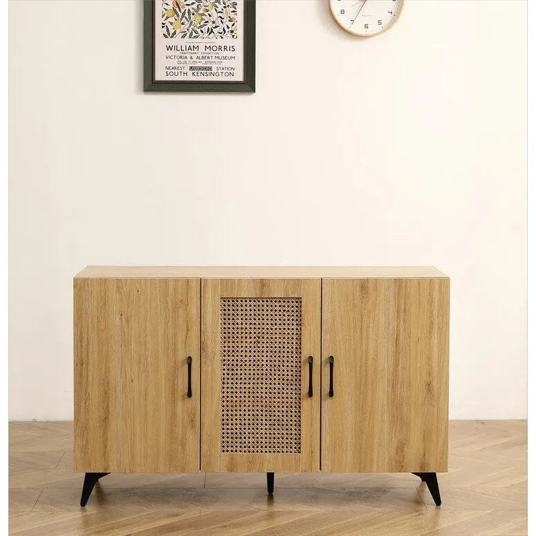 Mobile a tre ante da 45,3W con rattan naturale - N/A
