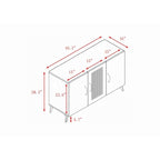 Mobile a tre ante da 45,3W con rattan naturale - N/A
