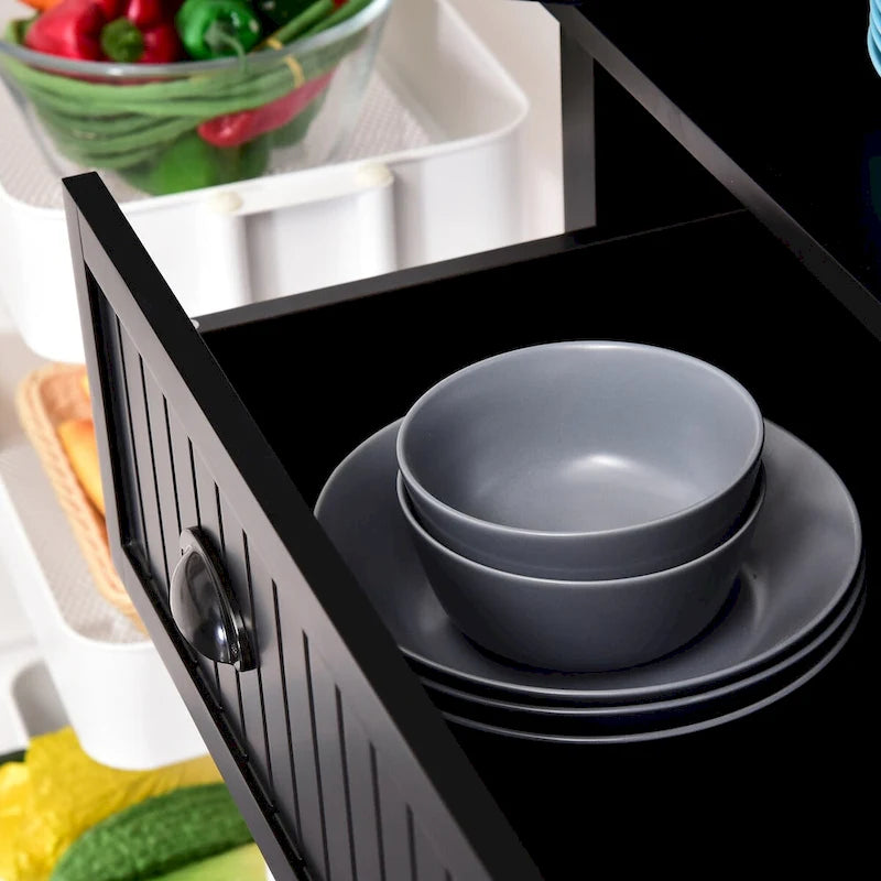 Dispensa da Cucina da 72", Armadietto Alto, Credenza Autoportante con Cassetto, Ante e Ripiani Regolabili