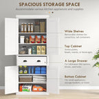 Dispensa da Cucina da 72", Armadietto Alto, Credenza Autoportante con Cassetto, Ante e Ripiani Regolabili