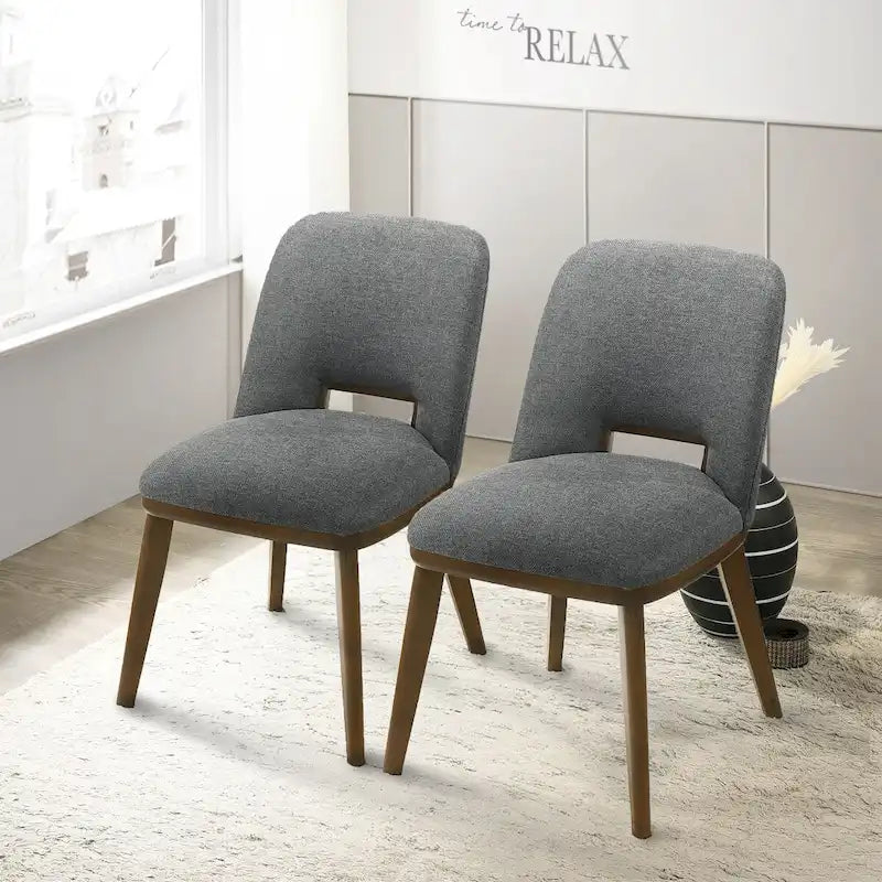 Sedia da pranzo moderna di lusso Raleigh in legno massello (set da 2)