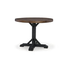 Tavolo da pranzo altezza bancone nero/marrone scuro - 122 L x 122 P x 91 A cm