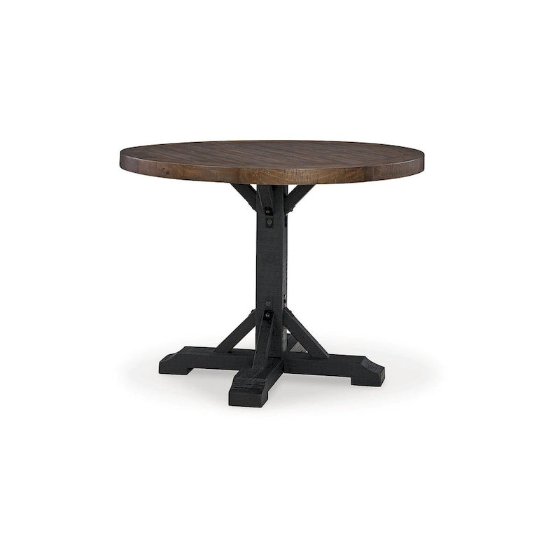 Tavolo da pranzo altezza bancone nero/marrone scuro - 122 L x 122 P x 91 A cm