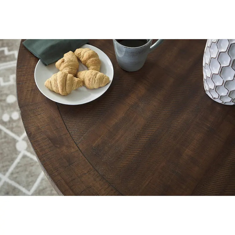Tavolo da pranzo altezza bancone nero/marrone scuro - 122 L x 122 P x 91 A cm