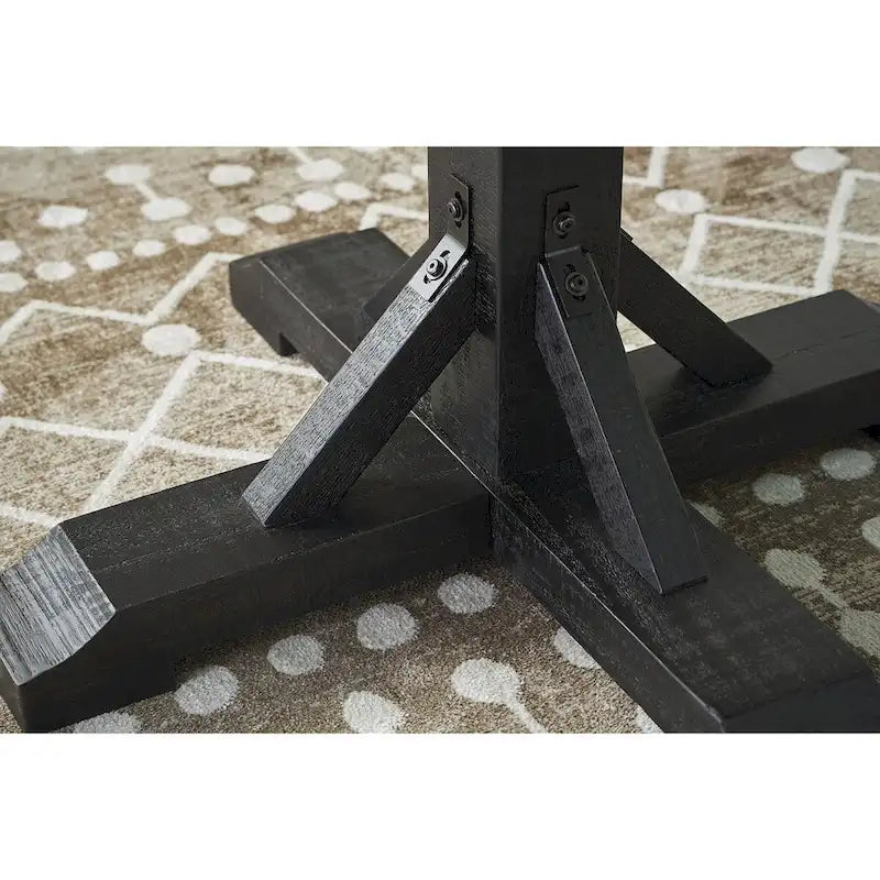 Tavolo da pranzo altezza bancone nero/marrone scuro - 122 L x 122 P x 91 A cm