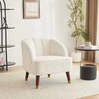 Poltroncina a Botte Imbottita con Gambe in Legno