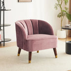 Poltroncina a Botte Imbottita con Gambe in Legno