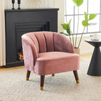 Poltroncina a Botte Imbottita con Gambe in Legno