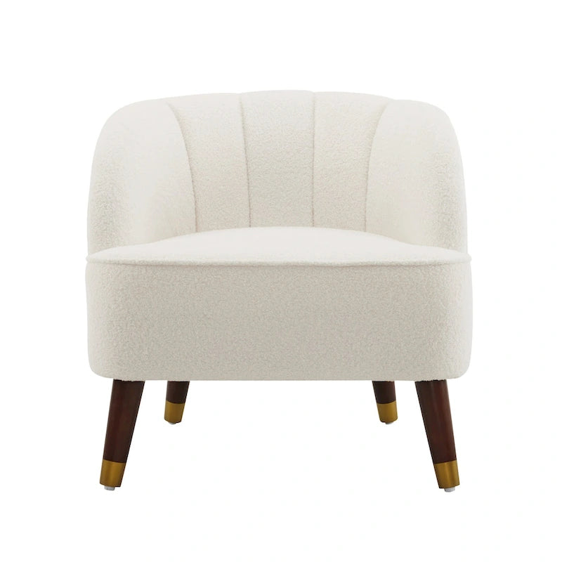 Poltroncina a Botte Imbottita con Gambe in Legno