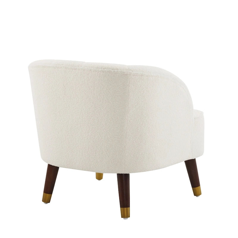 Poltroncina a Botte Imbottita con Gambe in Legno