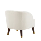 Poltroncina a Botte Imbottita con Gambe in Legno