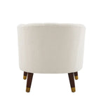 Poltroncina a Botte Imbottita con Gambe in Legno
