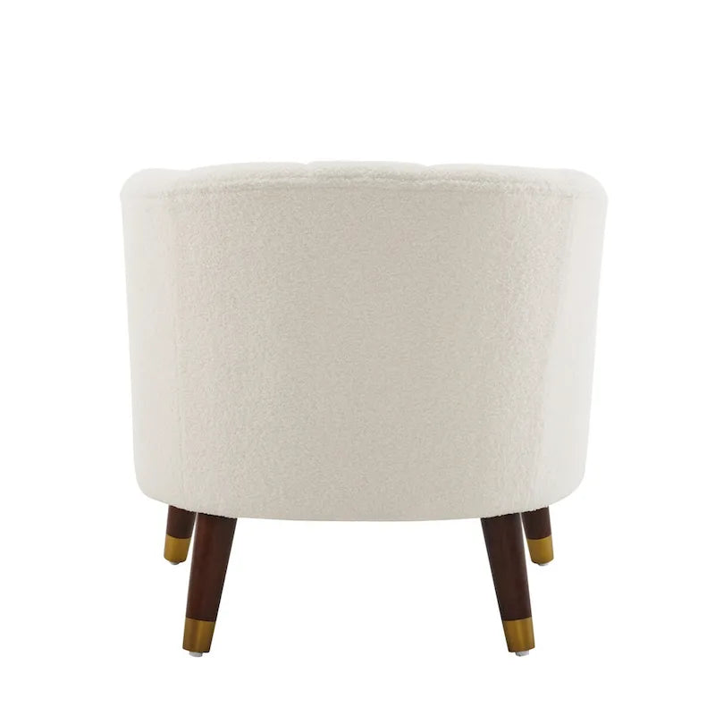 Poltroncina a Botte Imbottita con Gambe in Legno