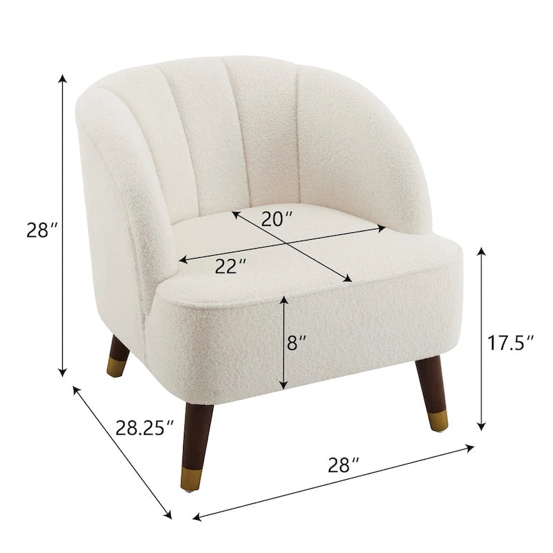 Poltroncina a Botte Imbottita con Gambe in Legno
