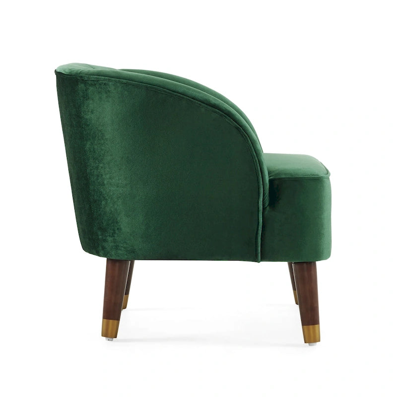 Poltroncina a Botte Imbottita con Gambe in Legno