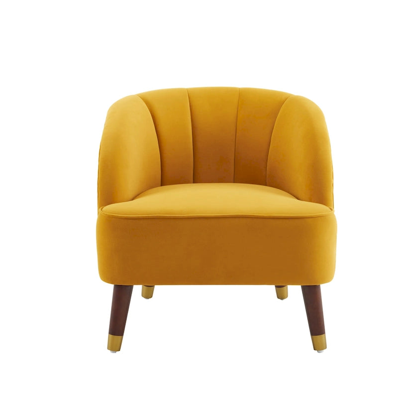 Poltroncina a Botte Imbottita con Gambe in Legno