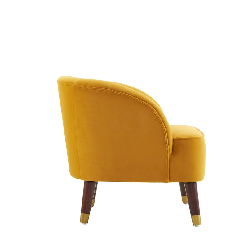 Poltroncina a Botte Imbottita con Gambe in Legno